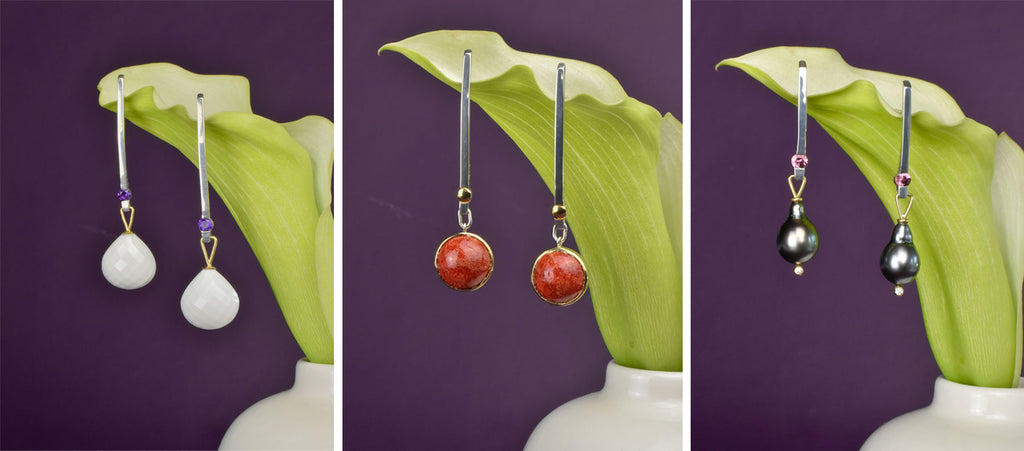 casual silver and gemstone earrings for a family gathering nikki lorenz designs