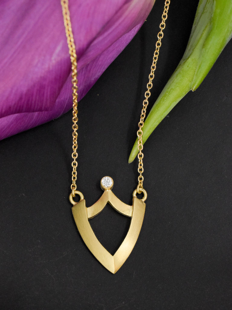 Gold and Diamond statement necklace from Nikki Lorenz Designs