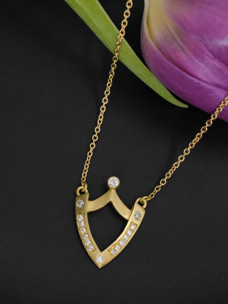 modern gold and diamond necklace from Nikki Lorenz Designs