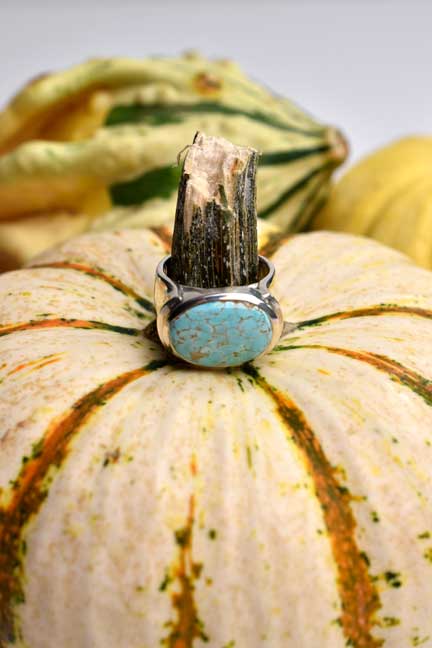 silver and turquoise ring from Nikki Lorenz Designs