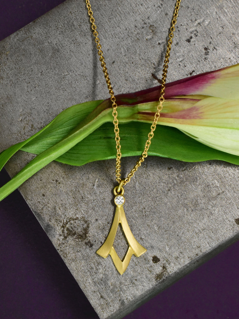 gold and diamond necklace for layering from Nikki Lorenz Designs