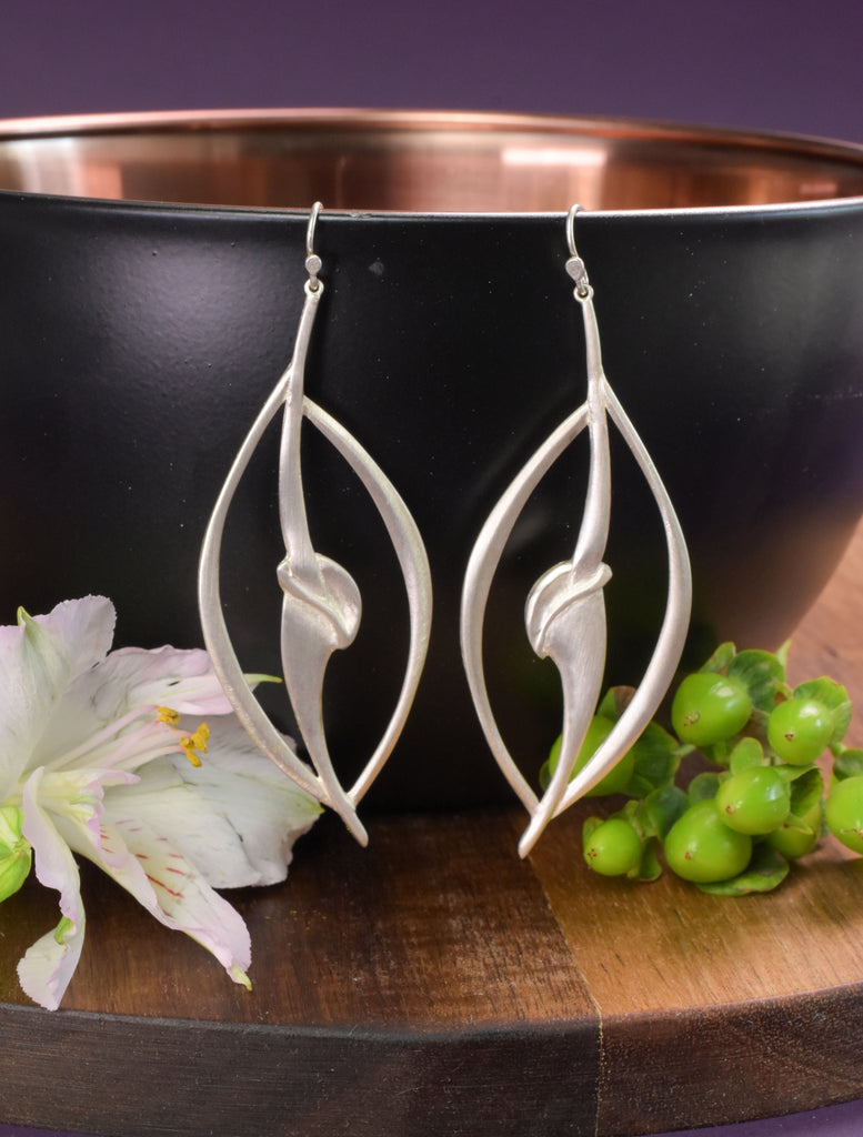 silver nature-inspired earrings from Nikki Lorenz Designs