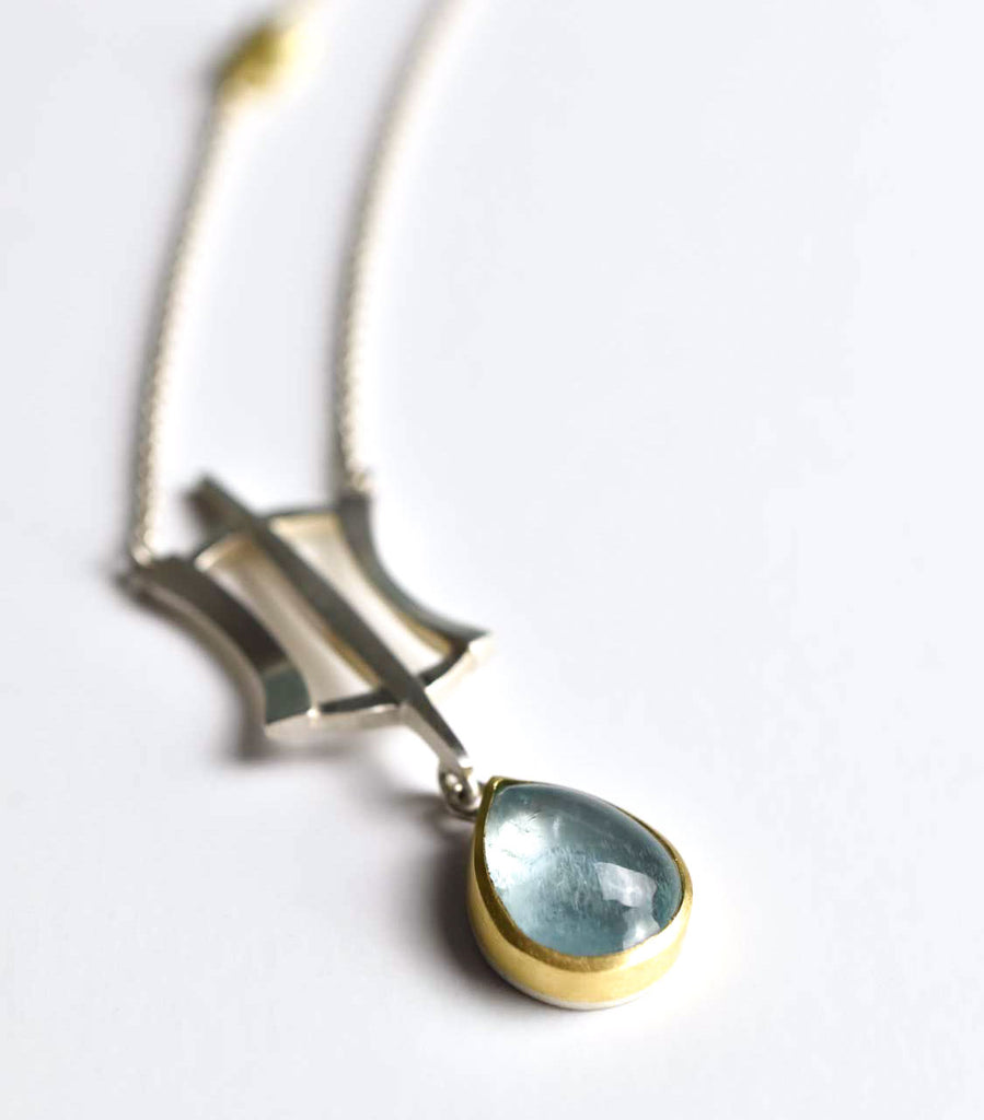 aquamarine necklace in gold and silver from Nikki Lorenz Designs