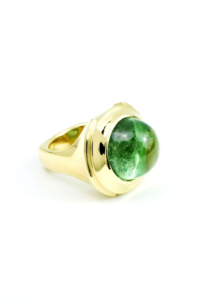 18k gold green tourmaline ring Nikki Lorenz Designs