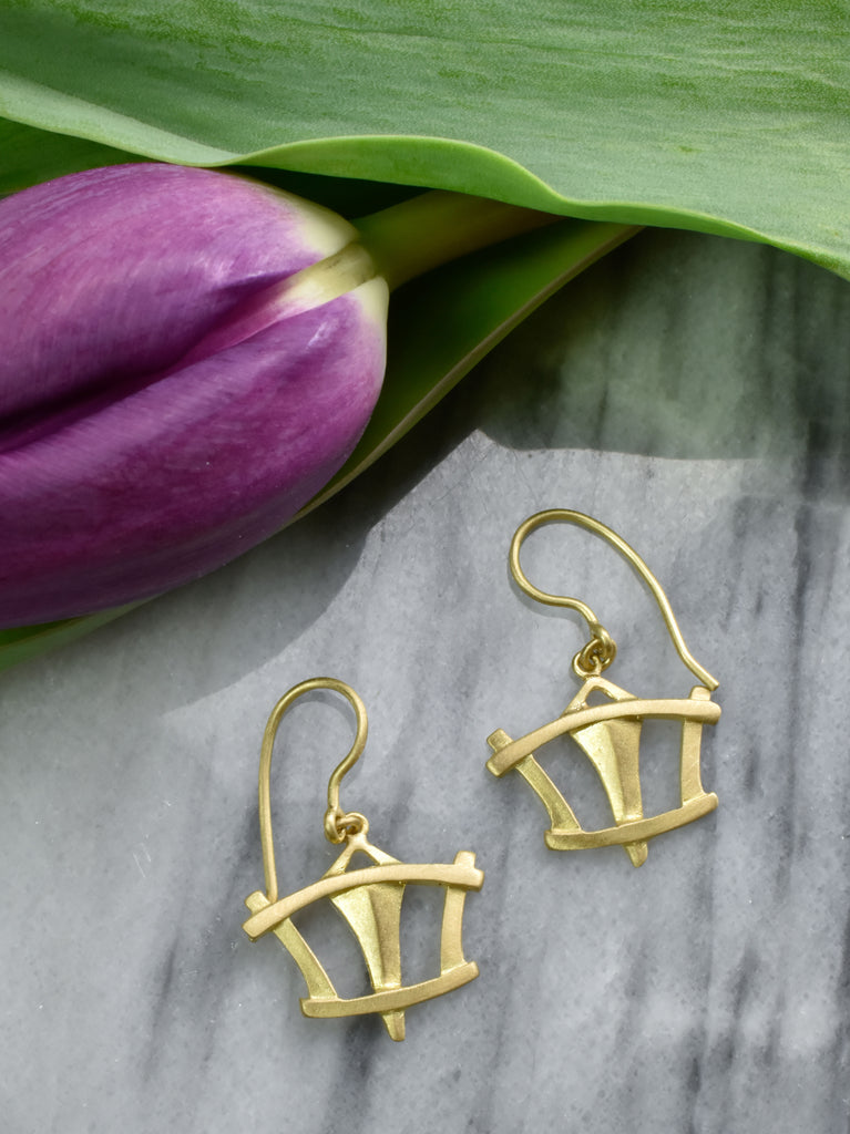 Striking gold earrings for you busy life from Nikki Lorenz Designs