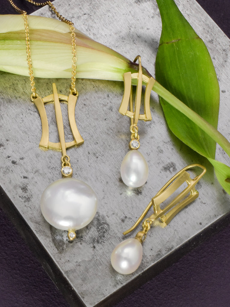 modern gold, pearl, and diamond jewelry for everyday from Nikki Lorenz Designs
