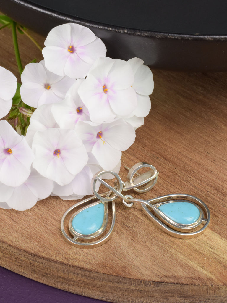 silver and turquoise earrings from Nikki Lorenz Designs