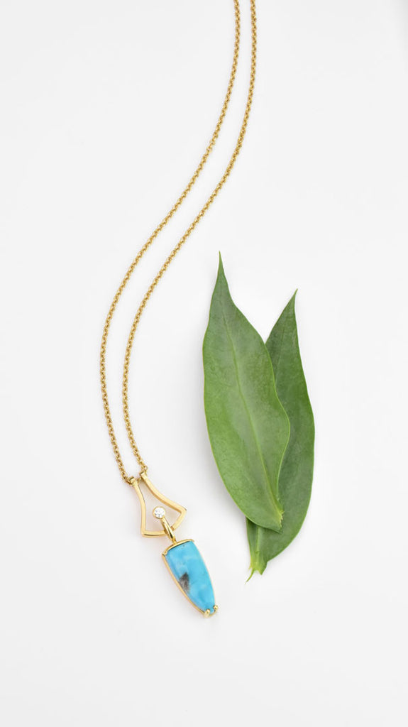 gold, turquoise and diamond necklace