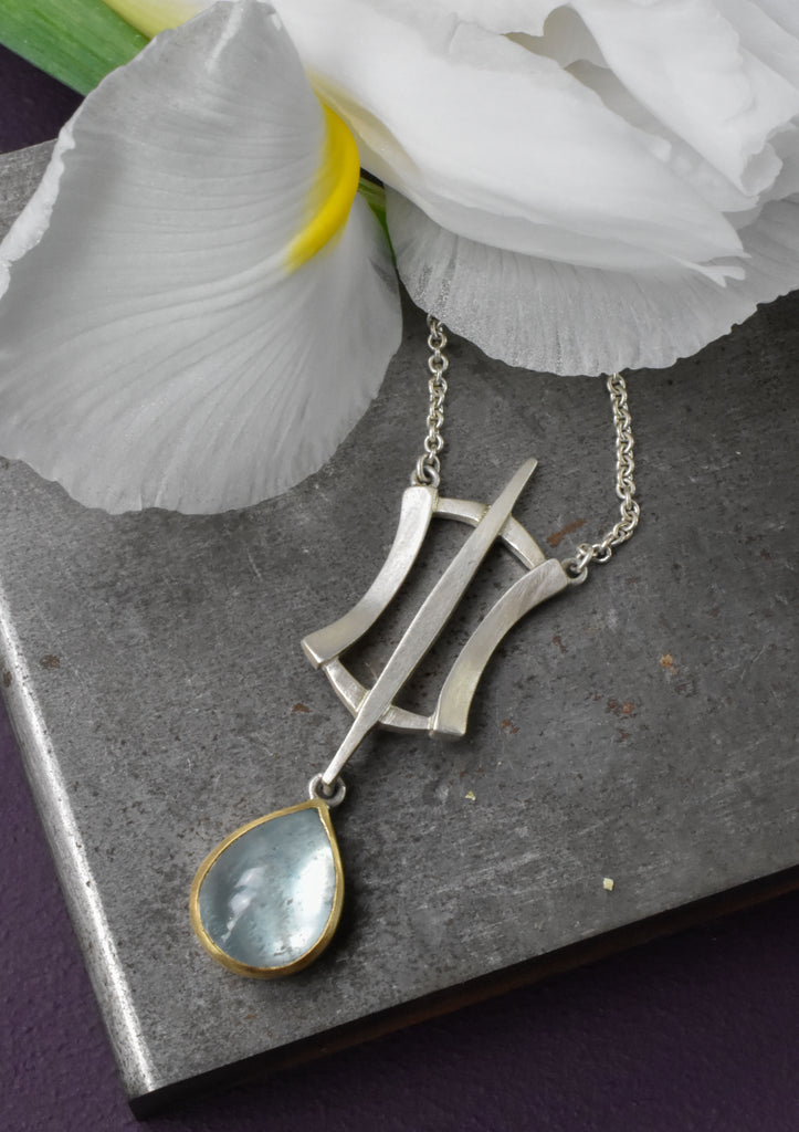 silver and aquamarine necklace from Nikki Lorenz Designs
