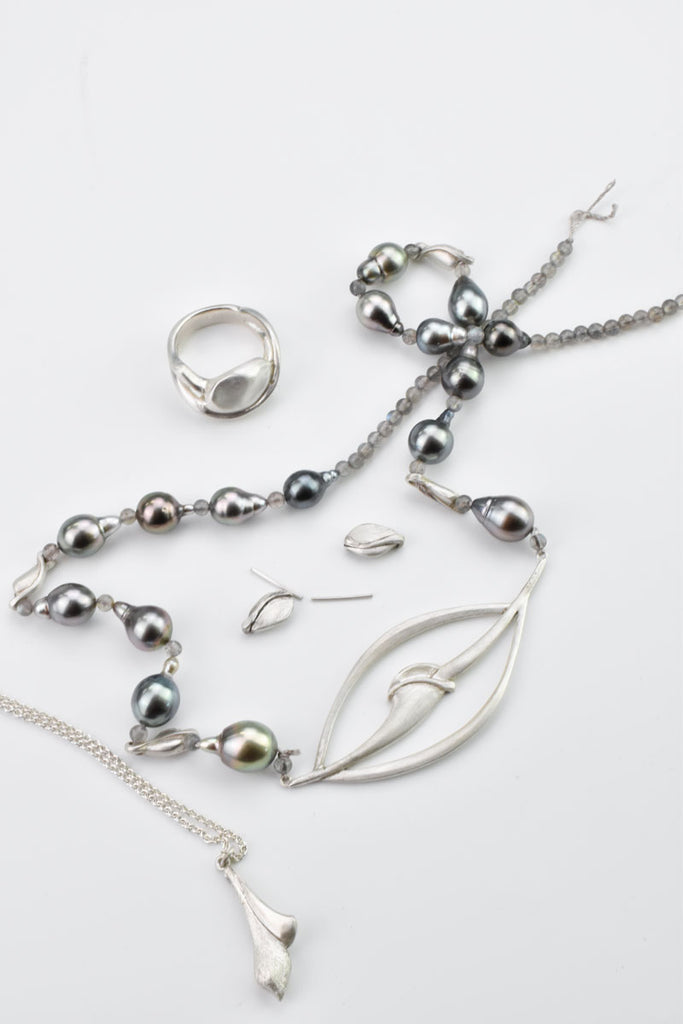 silver and tahitian pearl jewelry from Nikki Lorenz Designs