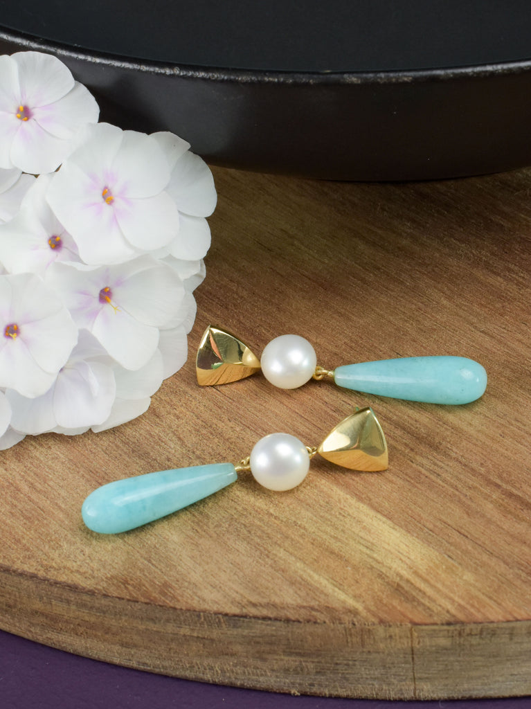 Soothing Sea Blue Earrings for Hot Summer Days from Nikki Lorenz Designs