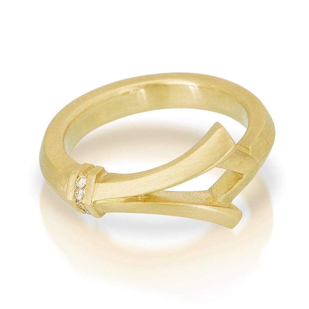 gold and diamond ring from Nikki Lorenz Designs