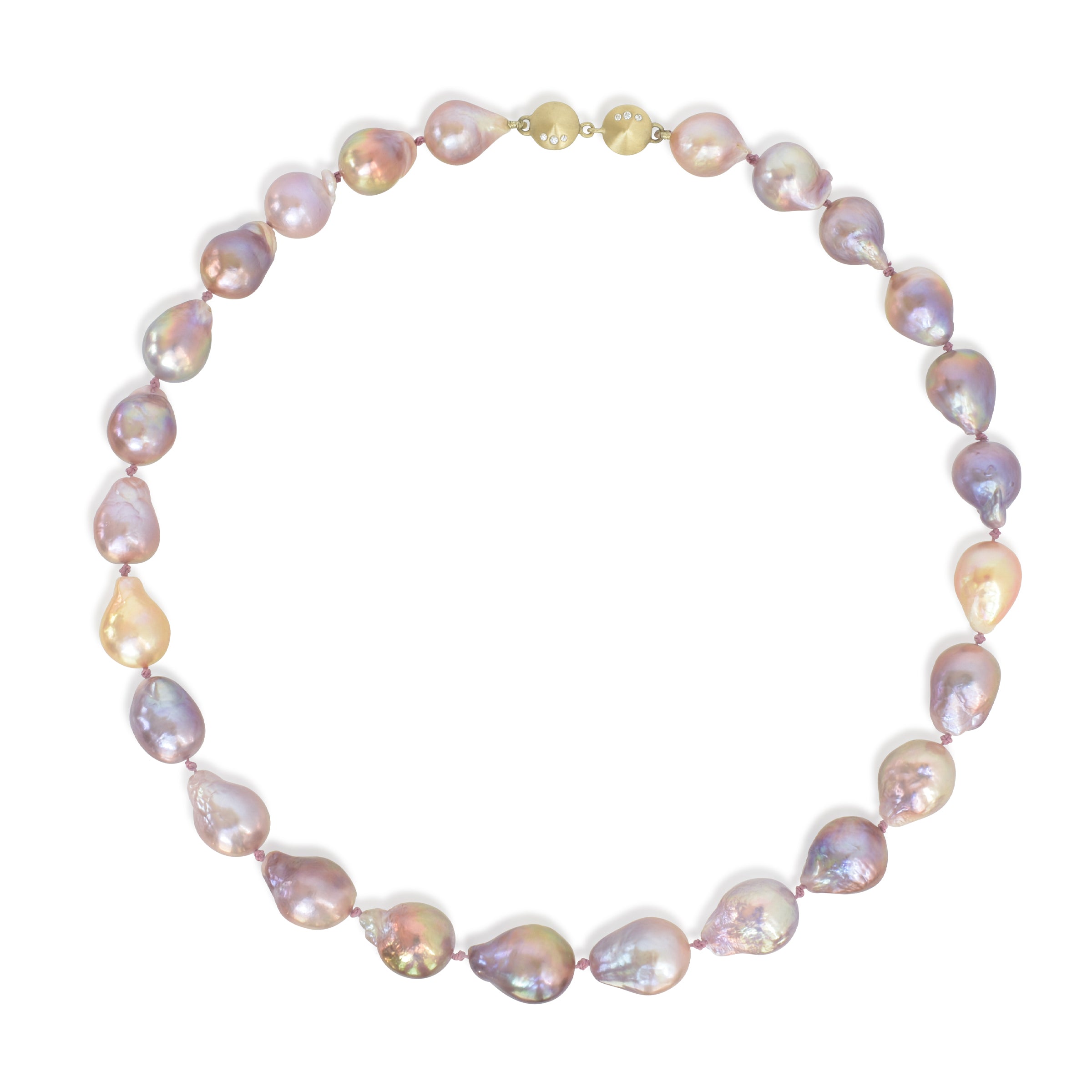 Multi-colored Baroque Edison Pearls with Circle Clasp – Nikki