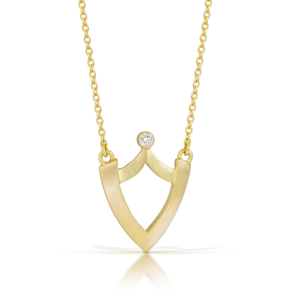 Unique yellow gold and diamond necklace from Nikki Lorenz Designs