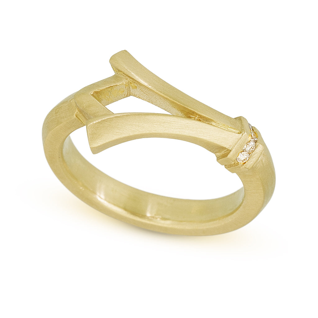gold and diamond ring from Nikki Lorenz Designs