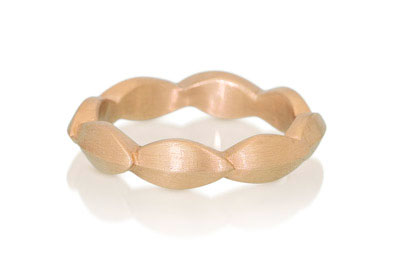14k pink gold scalloped ring from Nikki Lorenz Designs