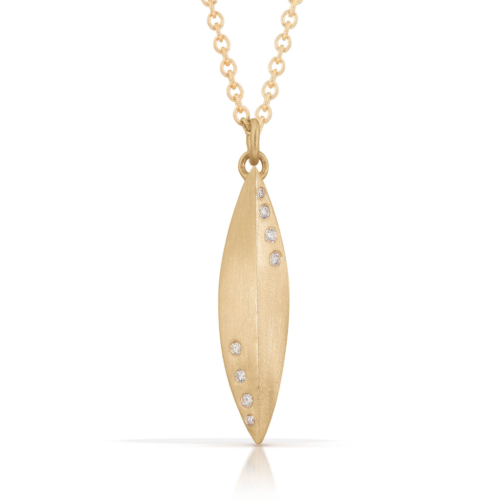 14k pink gold pendant with diamonds from Nikki Lorenz Designs