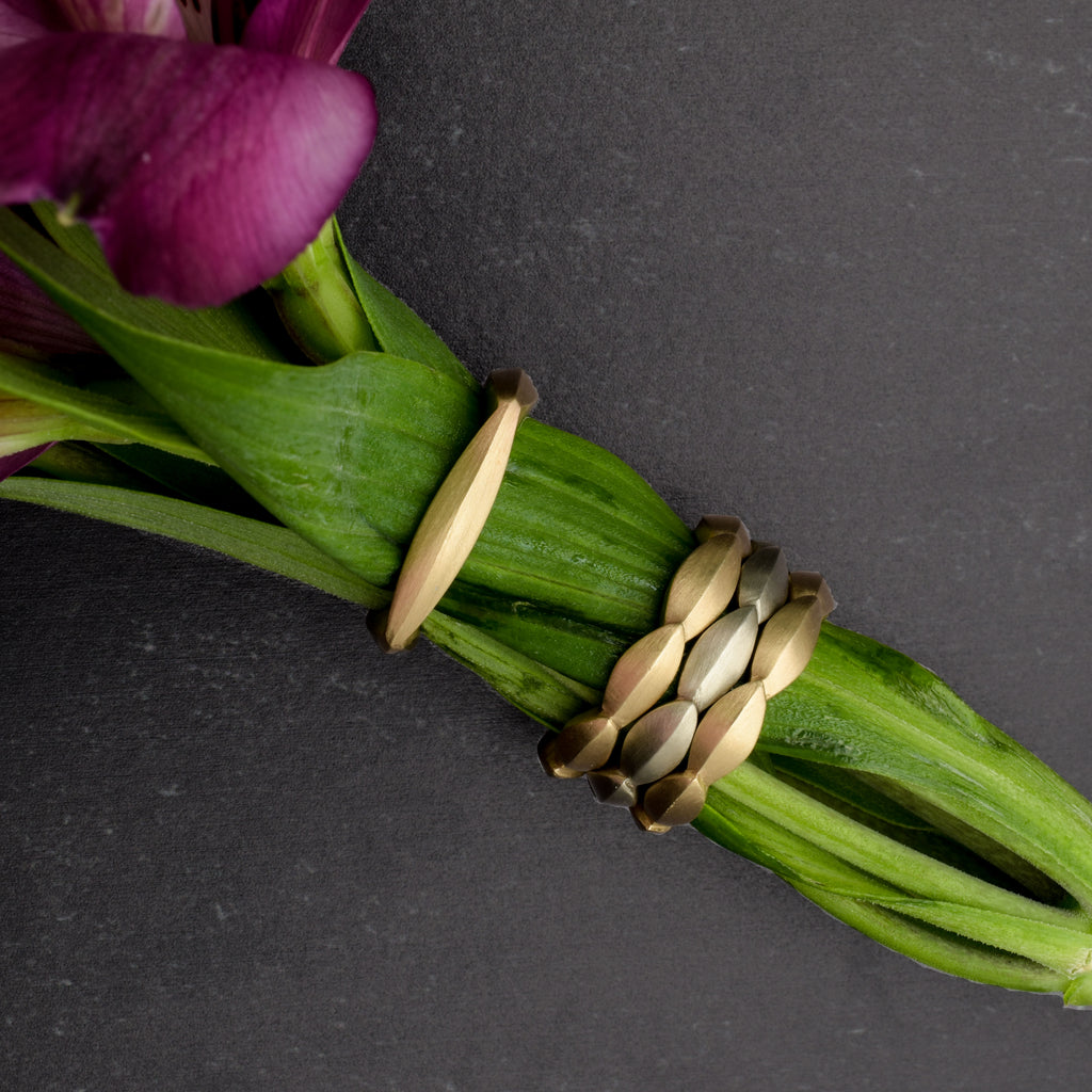 collection of modern gold rings from Nikki Lorenz Designs